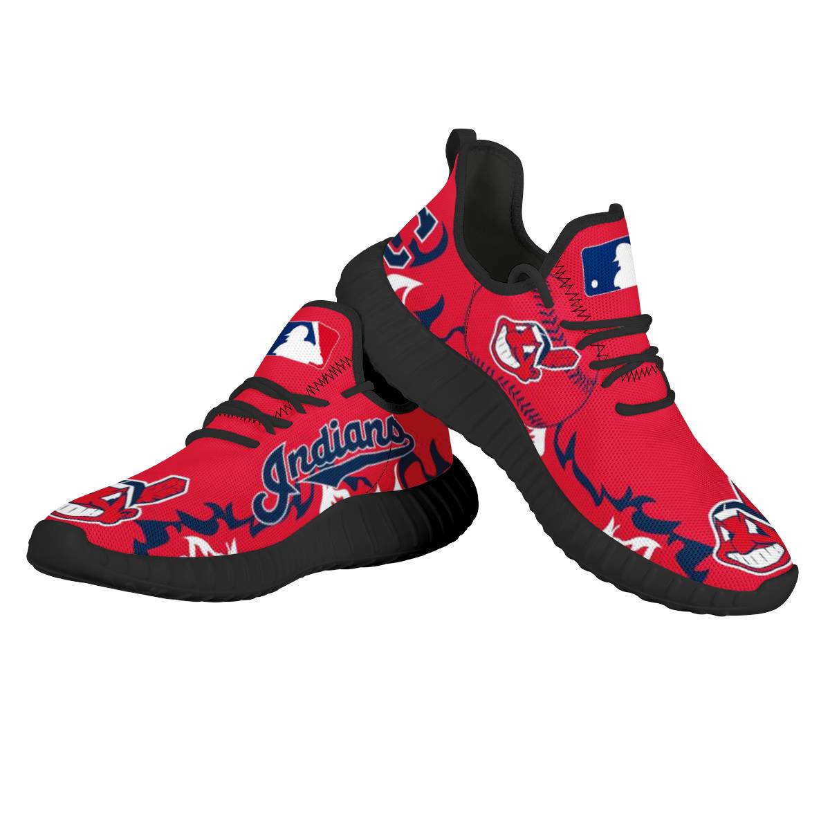 Women's Cleveland Indians Mesh Knit Sneakers/Shoes 003